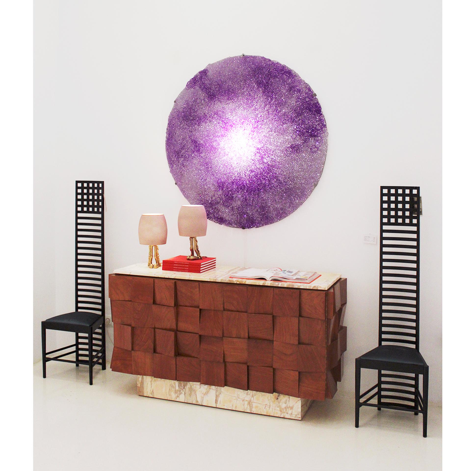 Jacopo Foggini Policarbonato púrpura Lámpara italiana circular contemporánea en venta 1