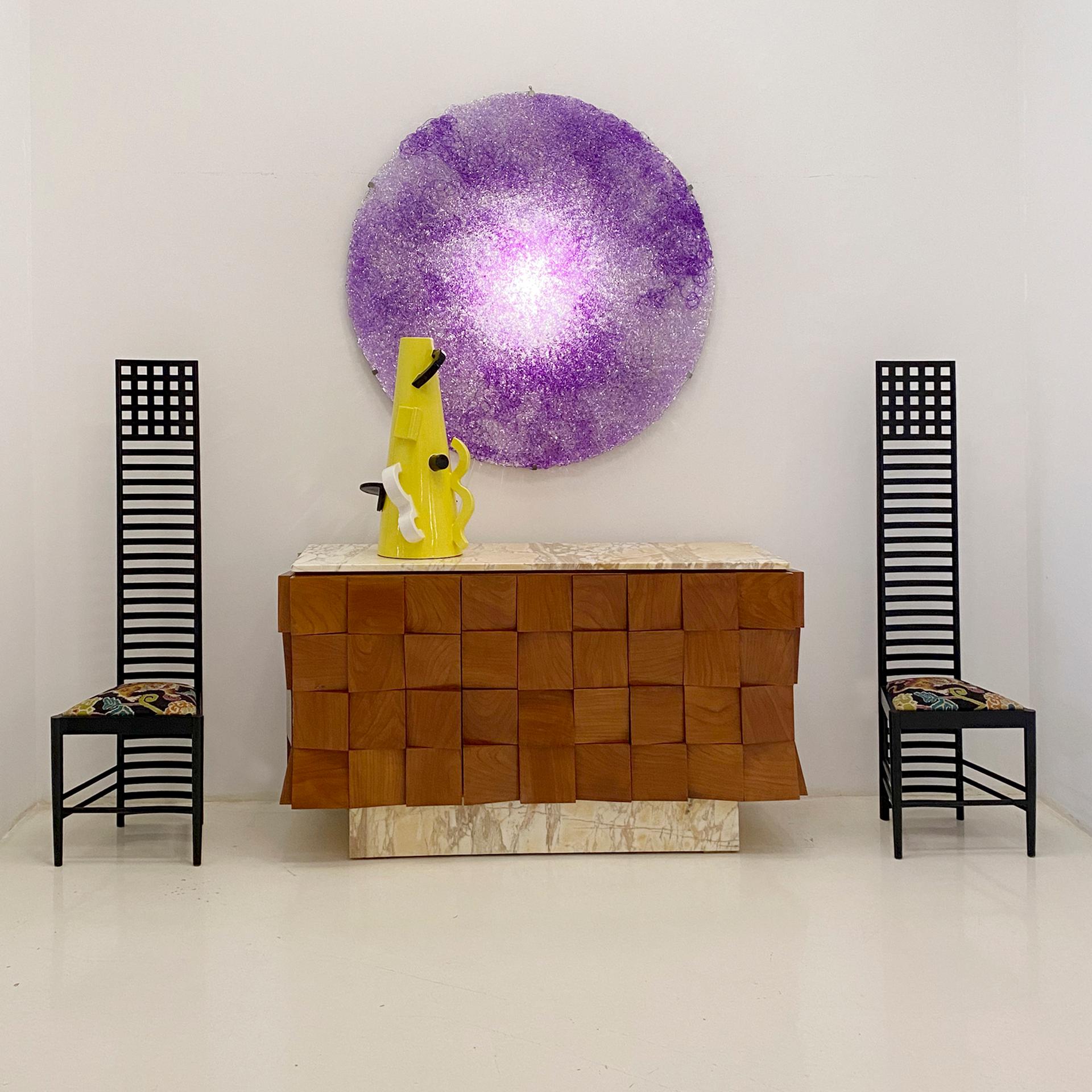 Jacopo Foggini Policarbonato púrpura Lámpara italiana circular contemporánea en venta 2