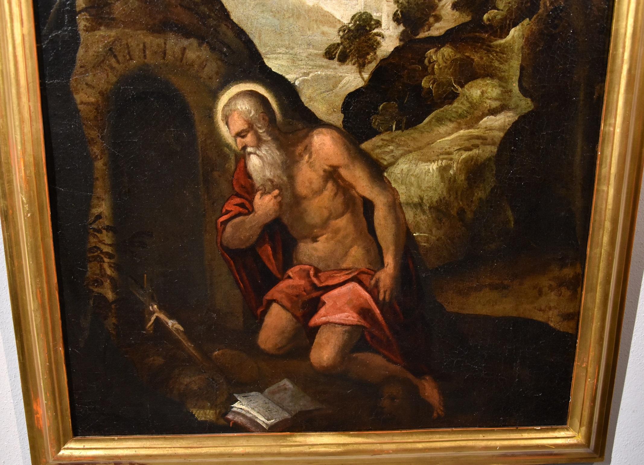 Saint Jerome Venetian School Paint Oil on canvas Old master 16/17th Century Art For Sale 2