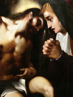 Dipinto religioso cristiano manierista Venezia del XVII secolo con cornice