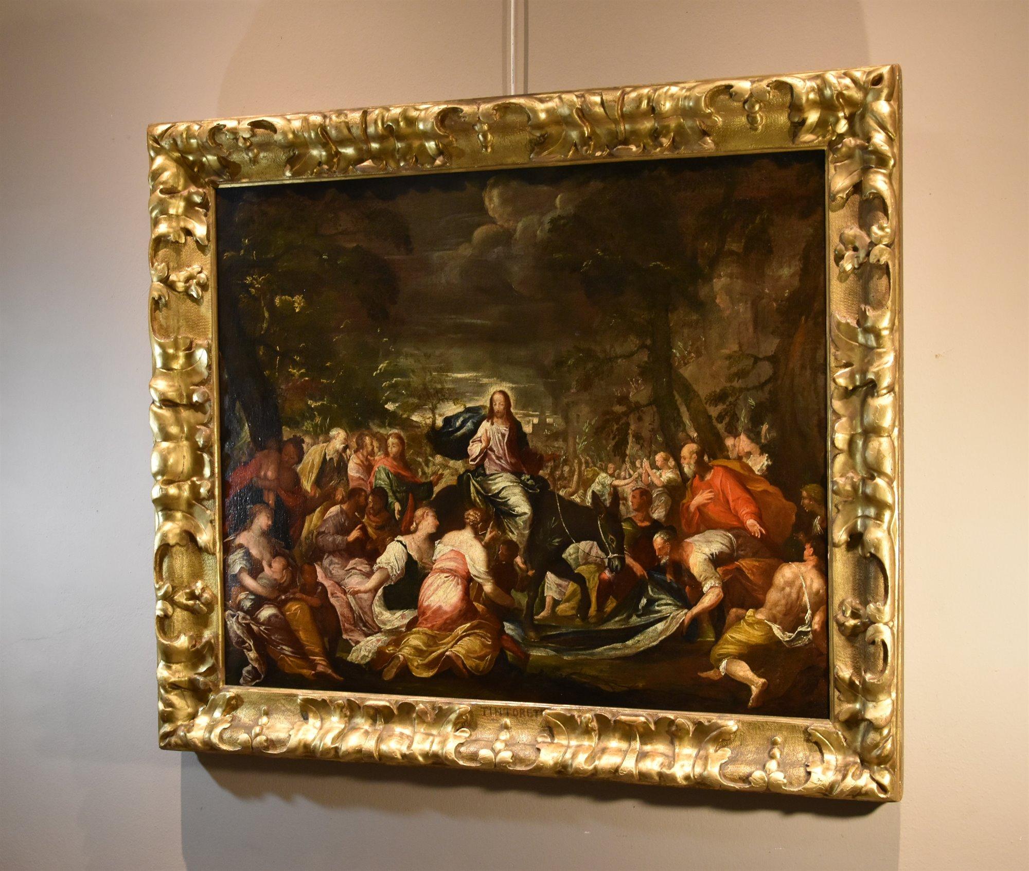 Christ Jerusalem 17th Century Tintoretto Paint Oil on canvas Old master Art For Sale 7