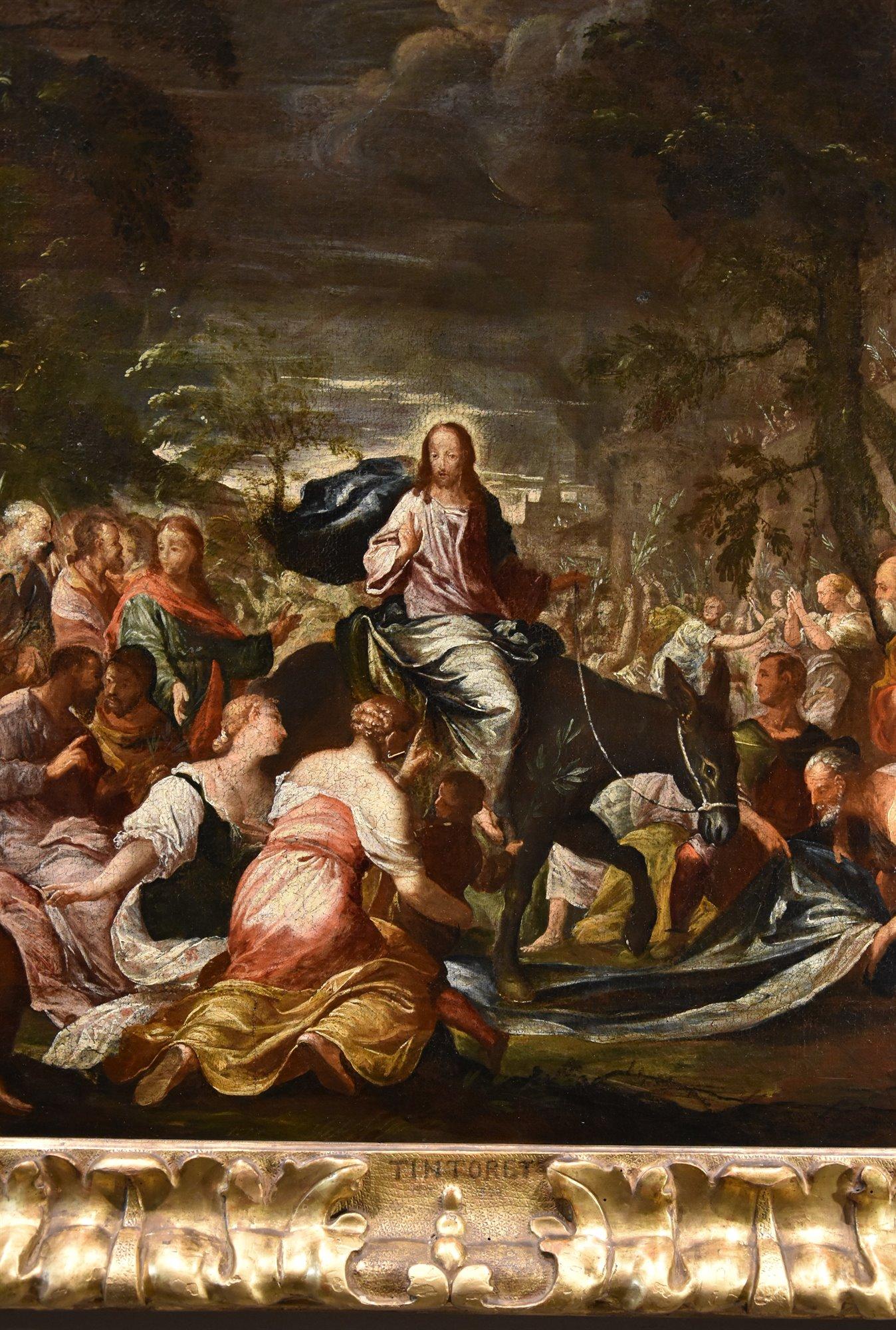 Christ Jerusalem 17th Century Tintoretto Paint Oil on canvas Old master Art For Sale 8