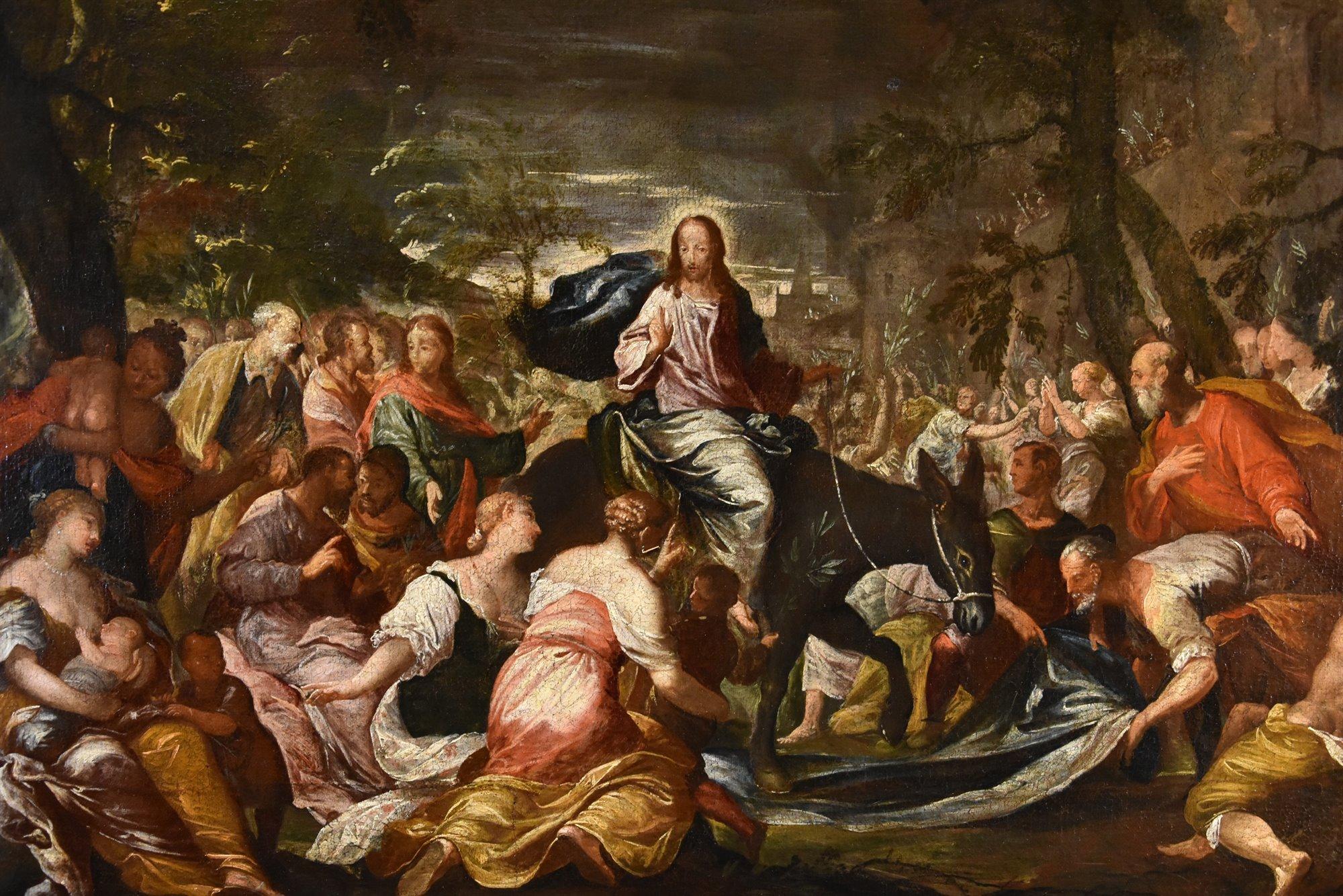 Christ Jerusalem 17th Century Tintoretto Paint Oil on canvas Old master Art For Sale 9