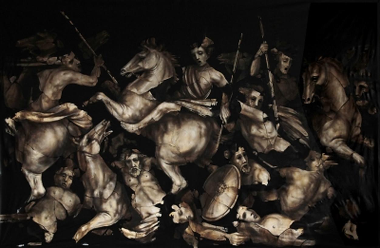 Jacopo SCASSELLATI Figurative Painting -  Besharat Battle, 2015 