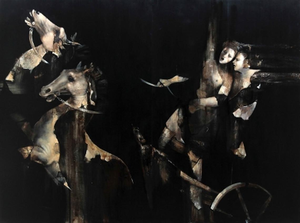 Jacopo SCASSELLATI Figurative Painting -  Carro degli Dei (diptych), 2013 