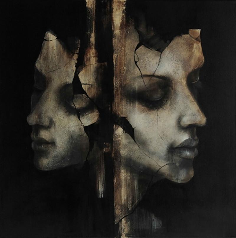 Jacopo SCASSELLATI Figurative Painting – Doppio Volto, 2015