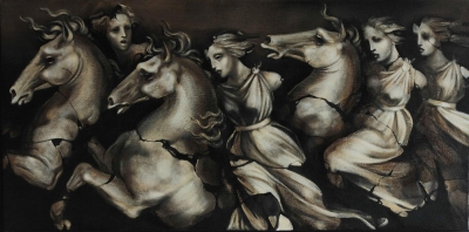 Jacopo SCASSELLATI Figurative Painting -  Ratto delle Sabine, 2014 