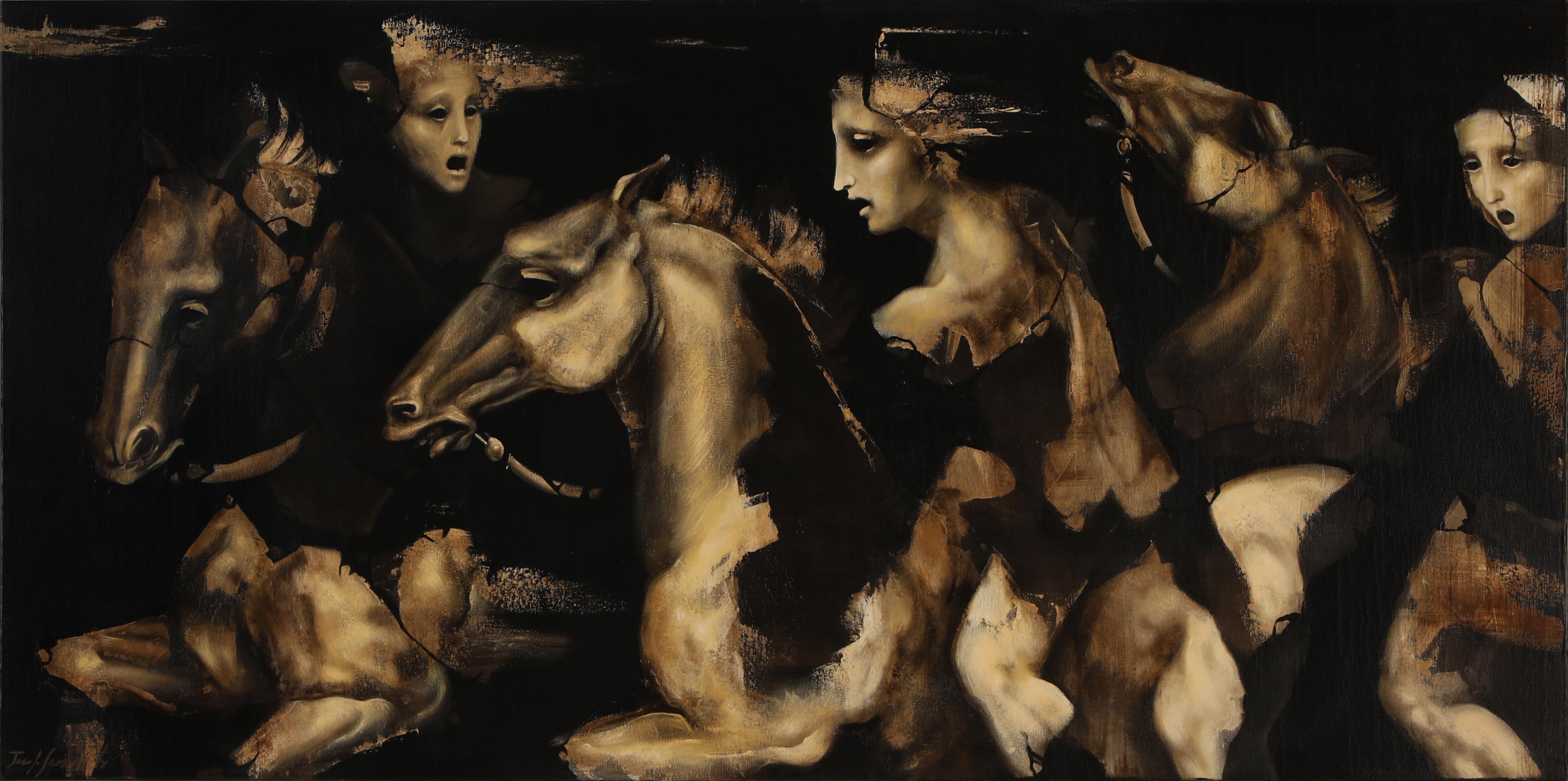 Figurative Painting di Jacopo SCASSELLATI - Ratto delle Sabine II, 2014