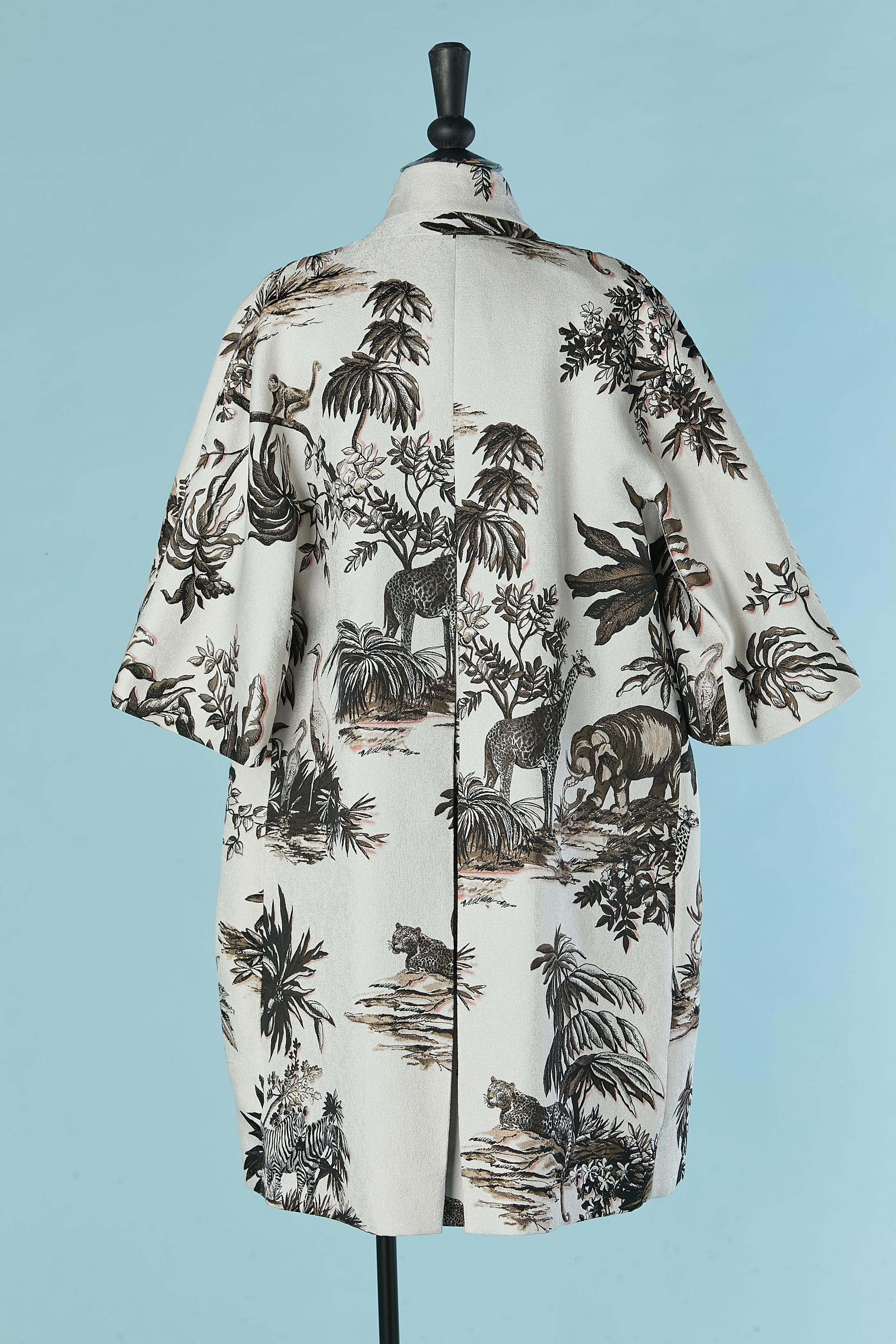 Cappotto brocard in jacquard con motivi animali e vegetali su ALBINO in vendita 1