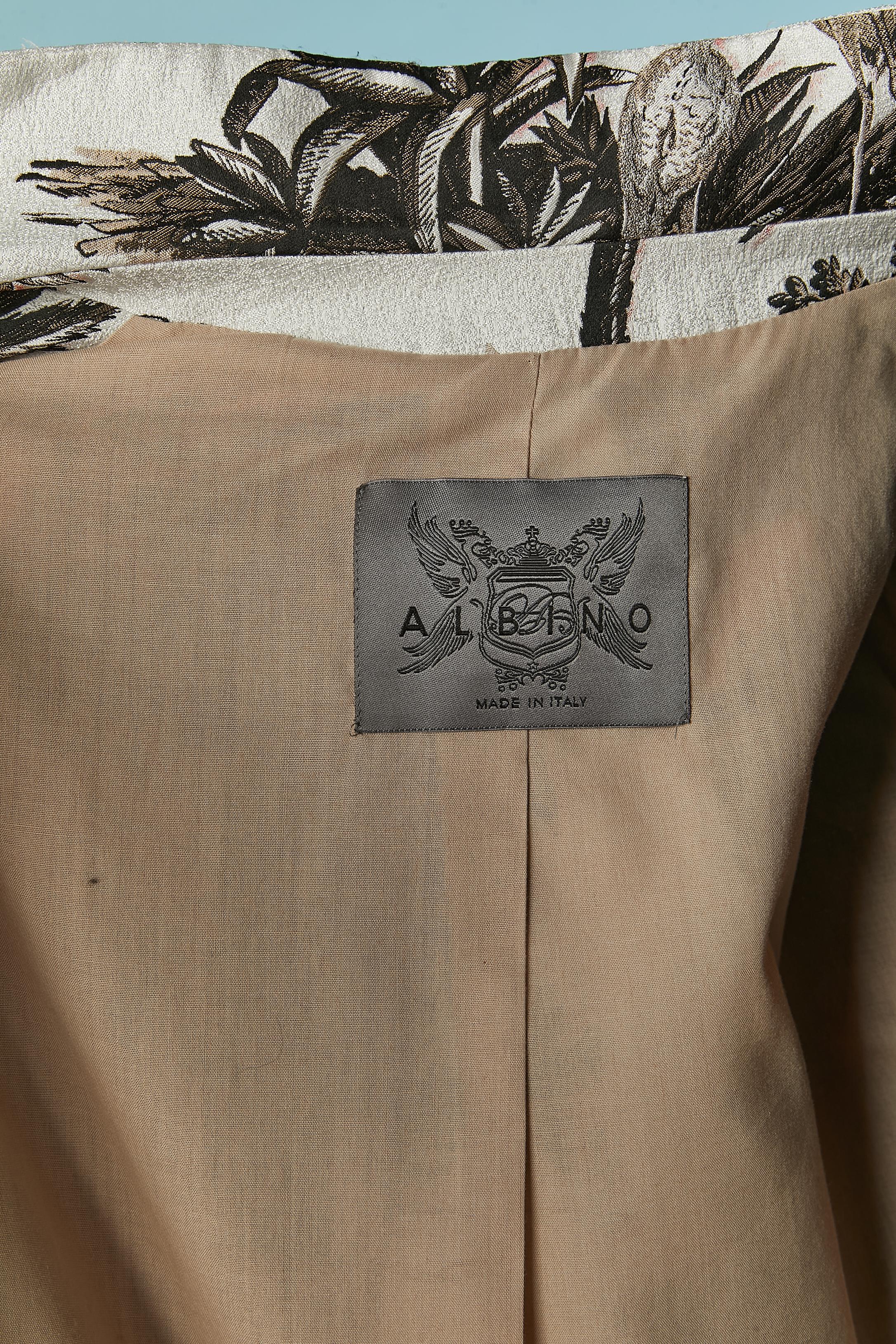 Cappotto brocard in jacquard con motivi animali e vegetali su ALBINO in vendita 2