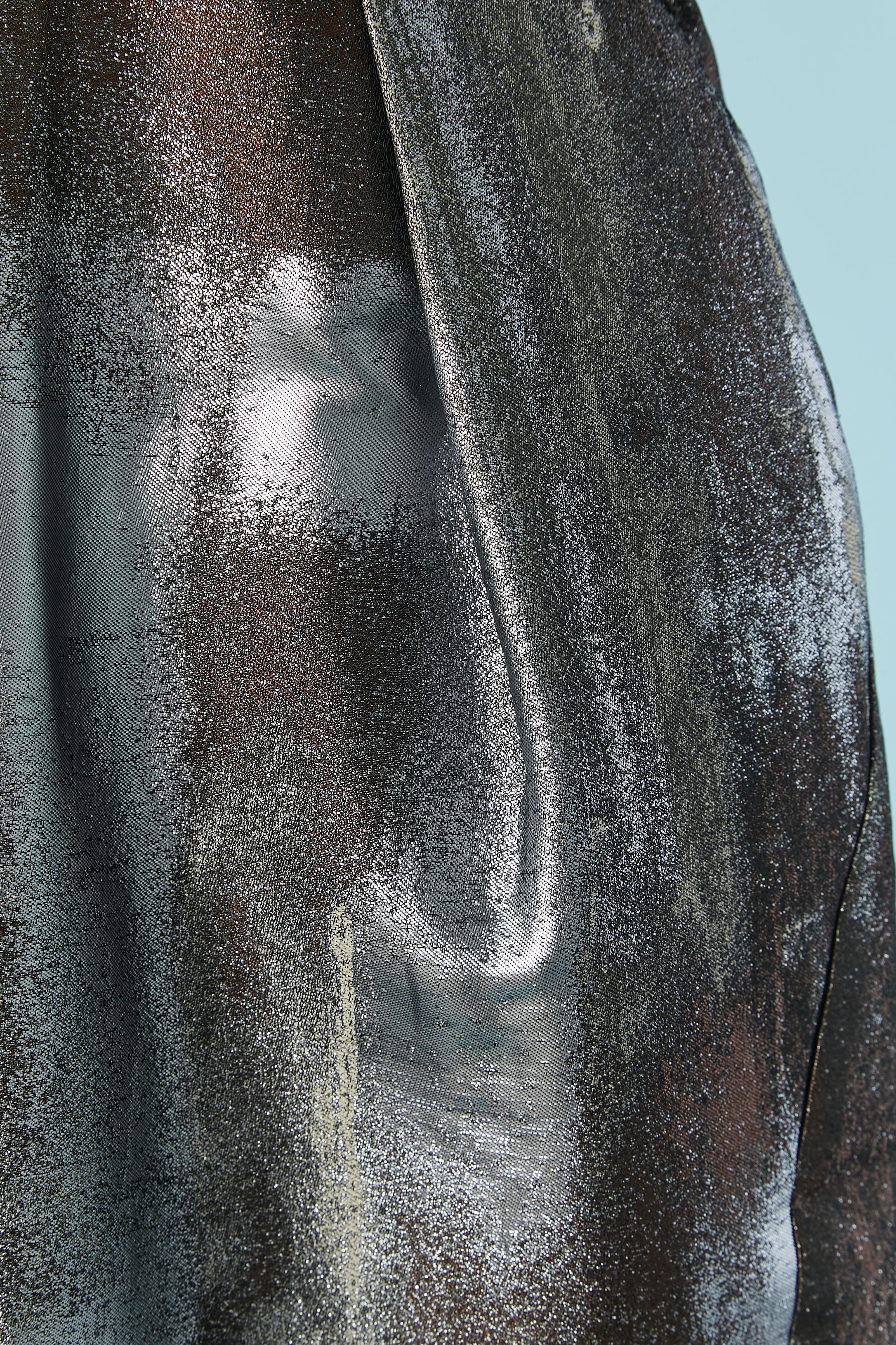 Gray Jacquard bustier cocktail dress BILL BLASS For Sale