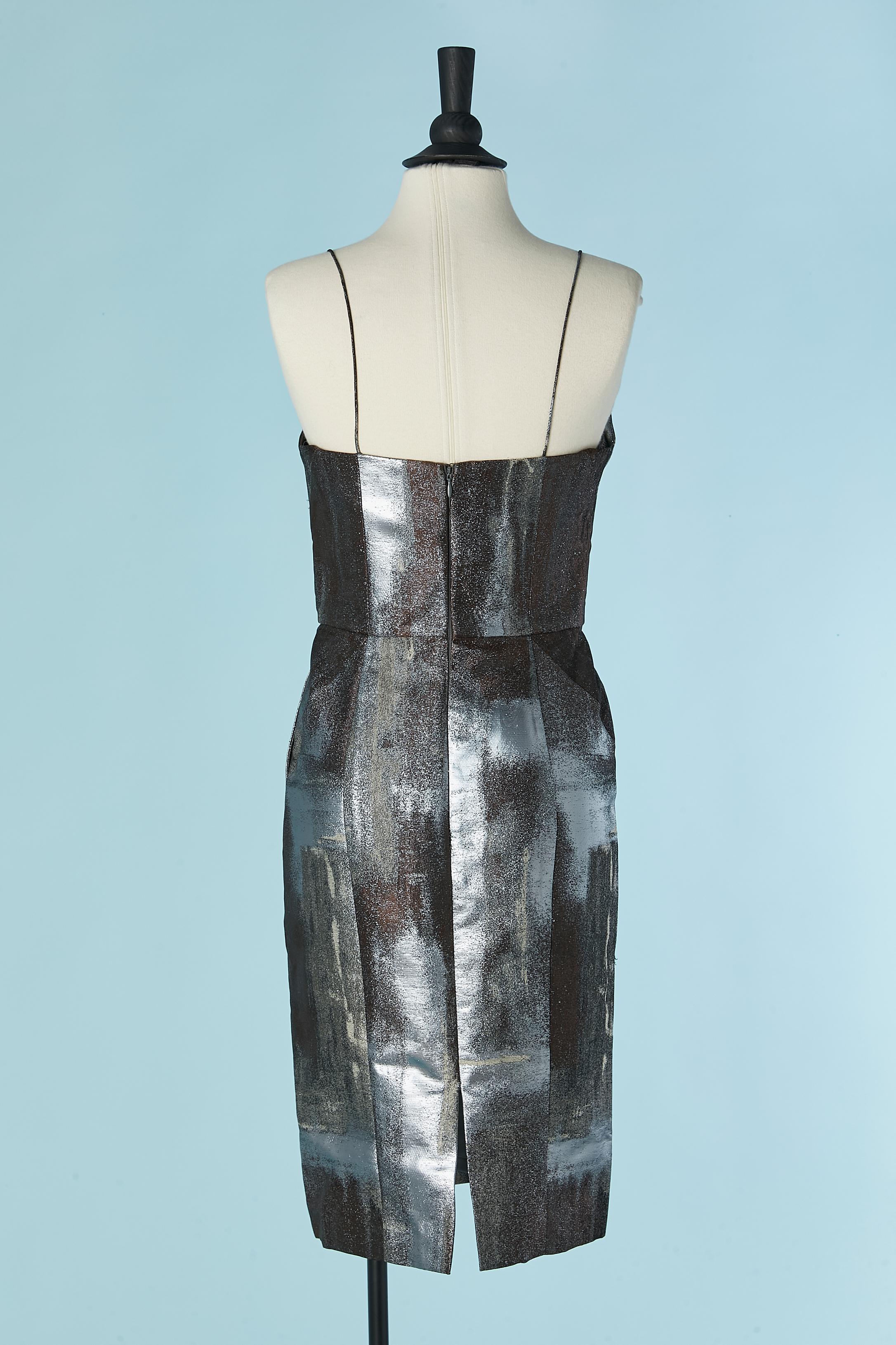 Jacquard bustier cocktail dress BILL BLASS For Sale 2