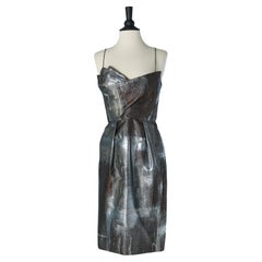 Jacquard-Cocktailkleid mit Bustier BILL BLASS