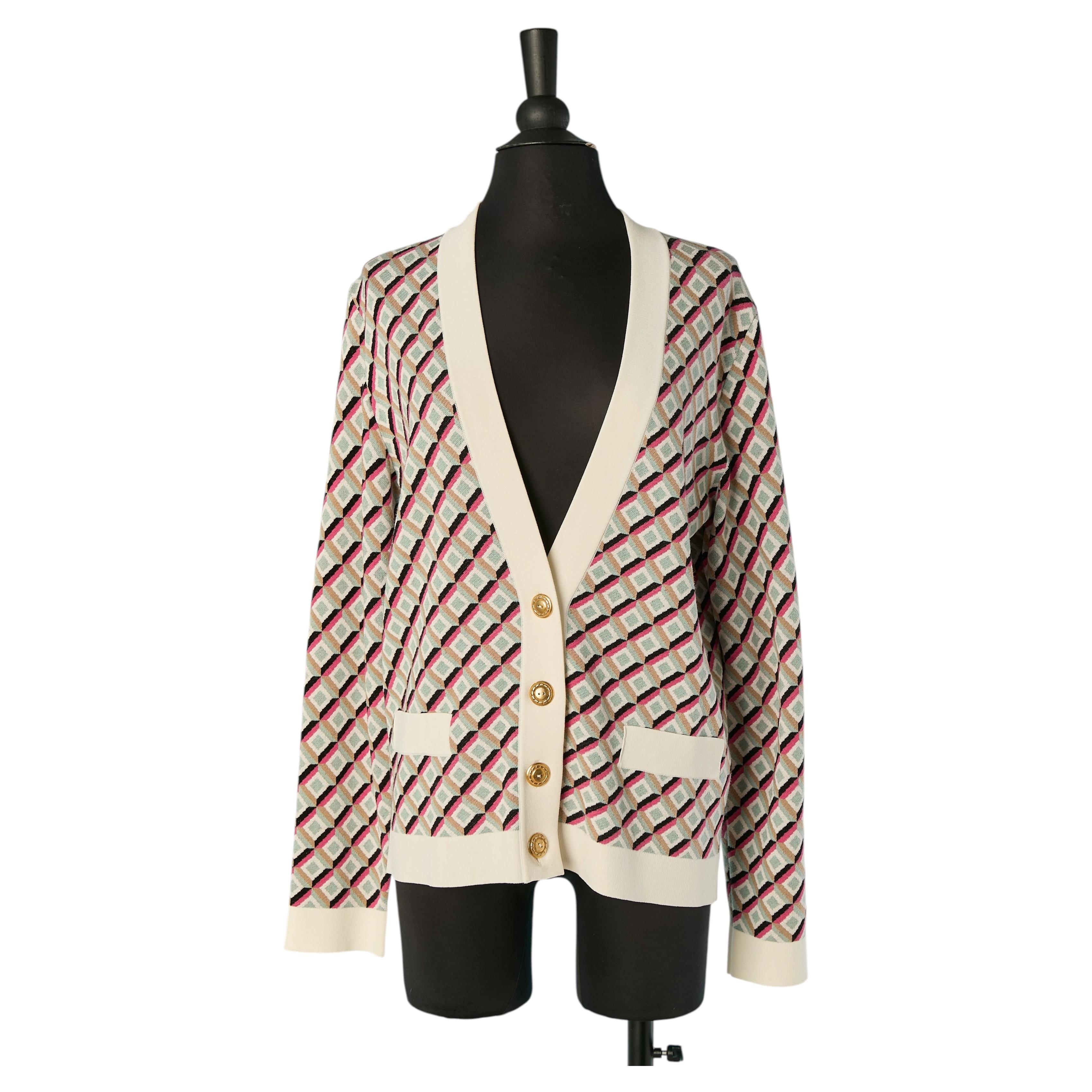 Jacquard cardigan with graphic pattern ESCADA For Sale