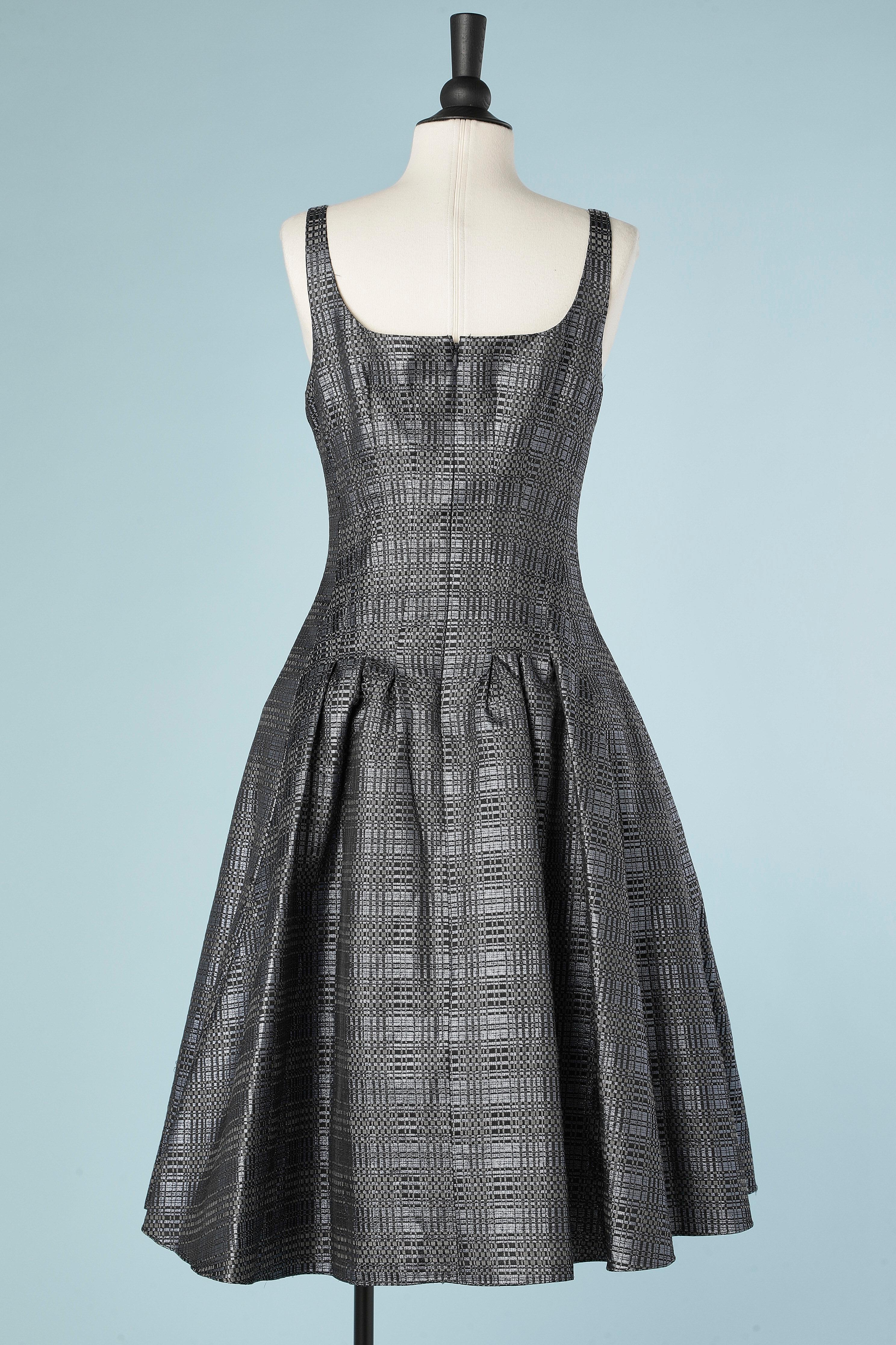 Jacquard cocktail dress with tulle and taffetas petticoat Bill Blass New -York For Sale 2
