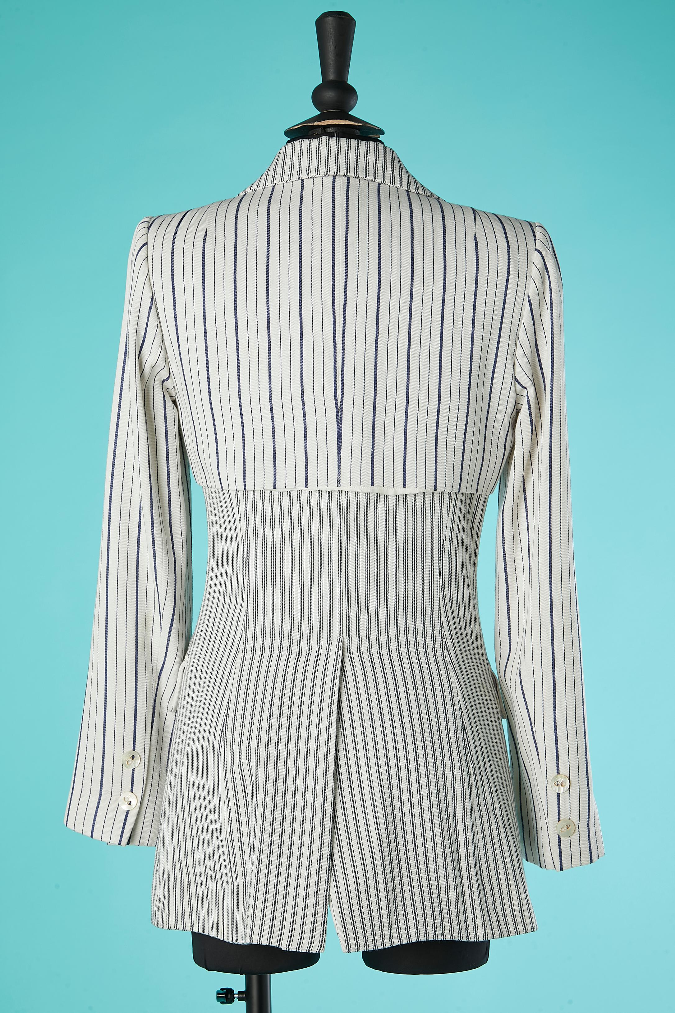 Einreihige Jacke aus gestreifter Jacquard-Baumwolle  CHRISTIAN DIOR Boutique im Angebot 3