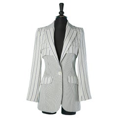 Jacquard cotton striped single breasted jacket  CHRISTIAN DIOR Boutique