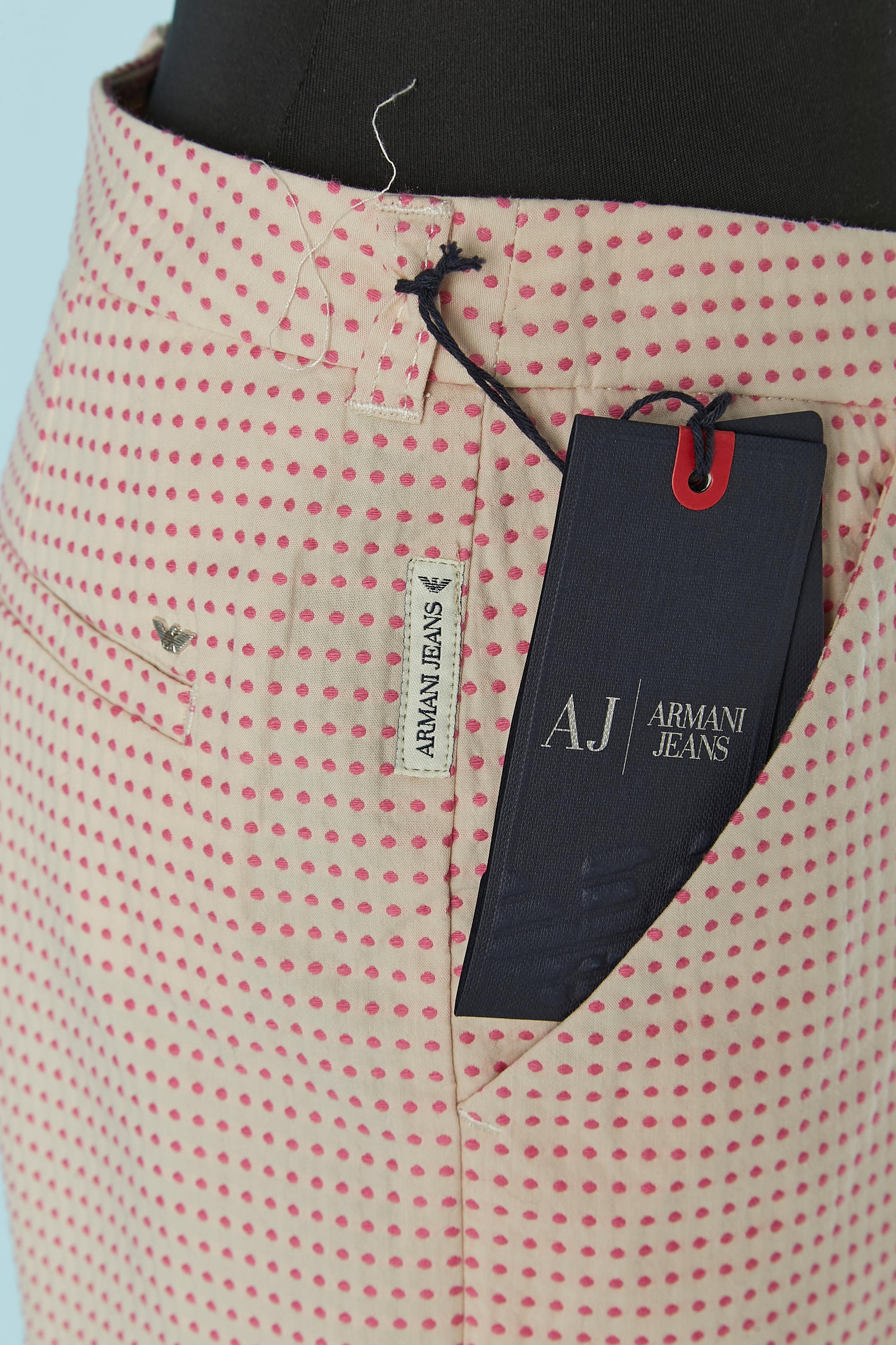 Jacquard-Baumwollhose mit Punktmuster AJ ARMANI JEANS Neu mit Etikett (Beige) im Angebot