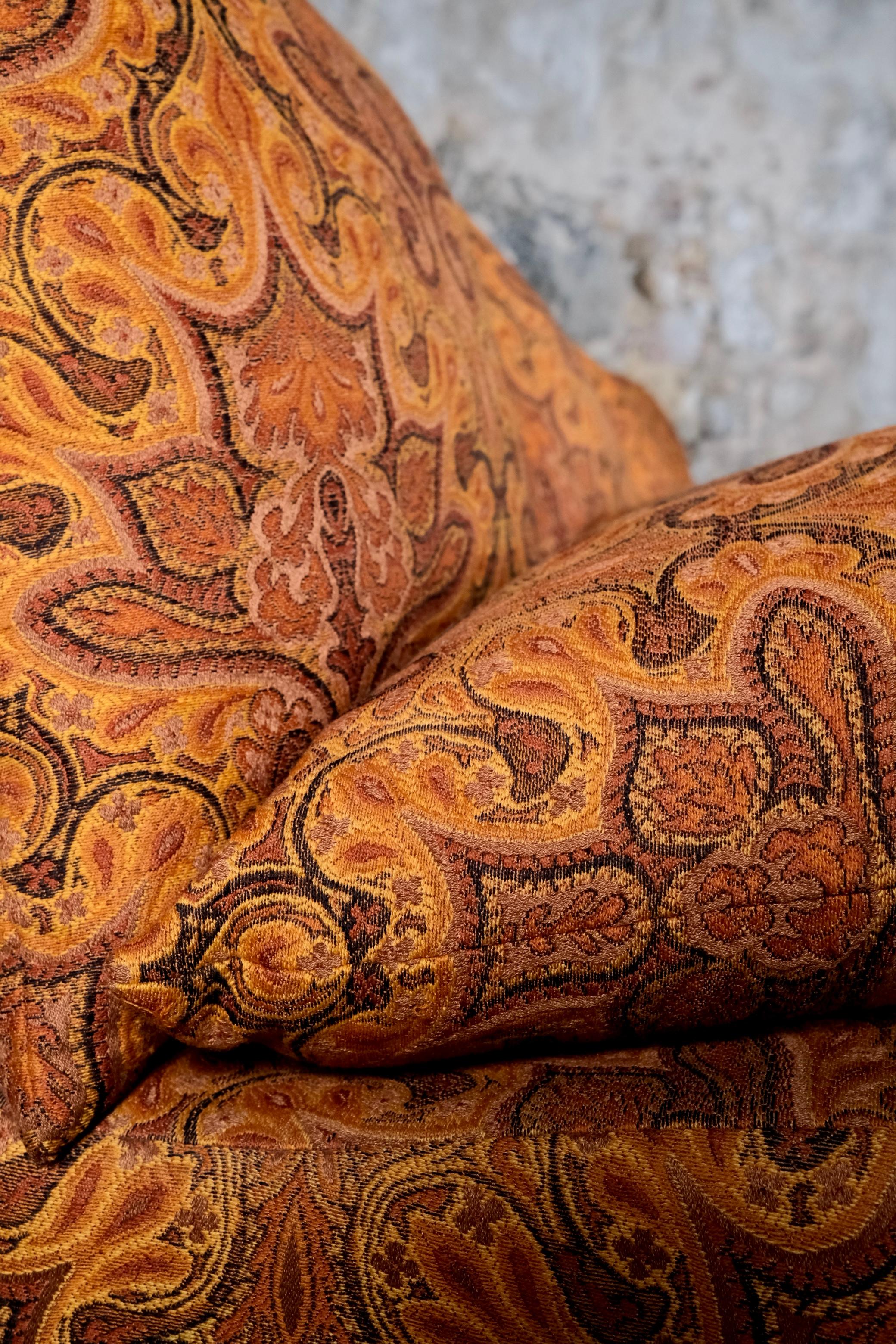 Jacquard fabric armchair x4 made by Burov, France, 1969 For Sale 3