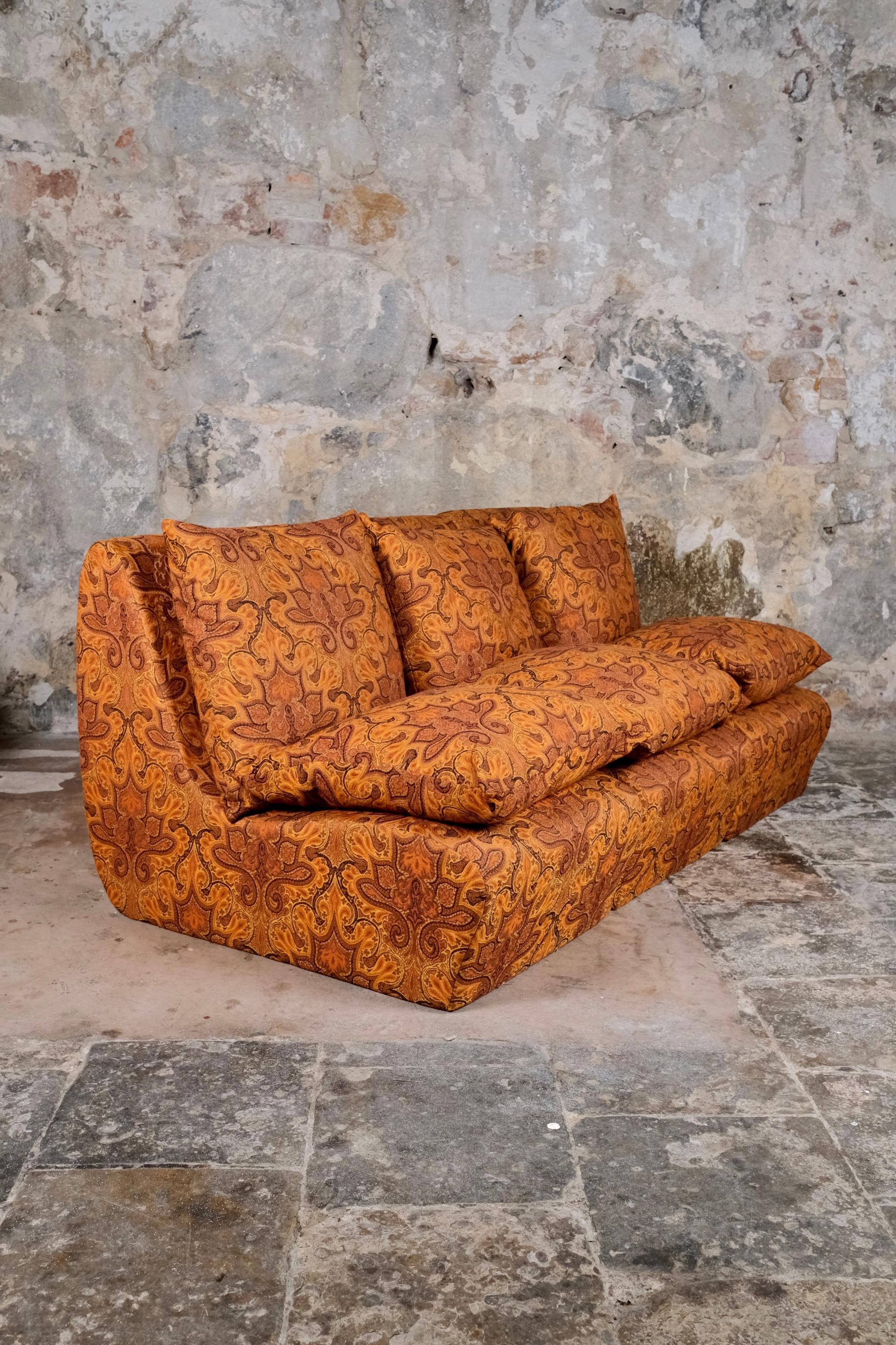 Jacquard fabric armchair x4 made by Burov, France, 1969 For Sale 5