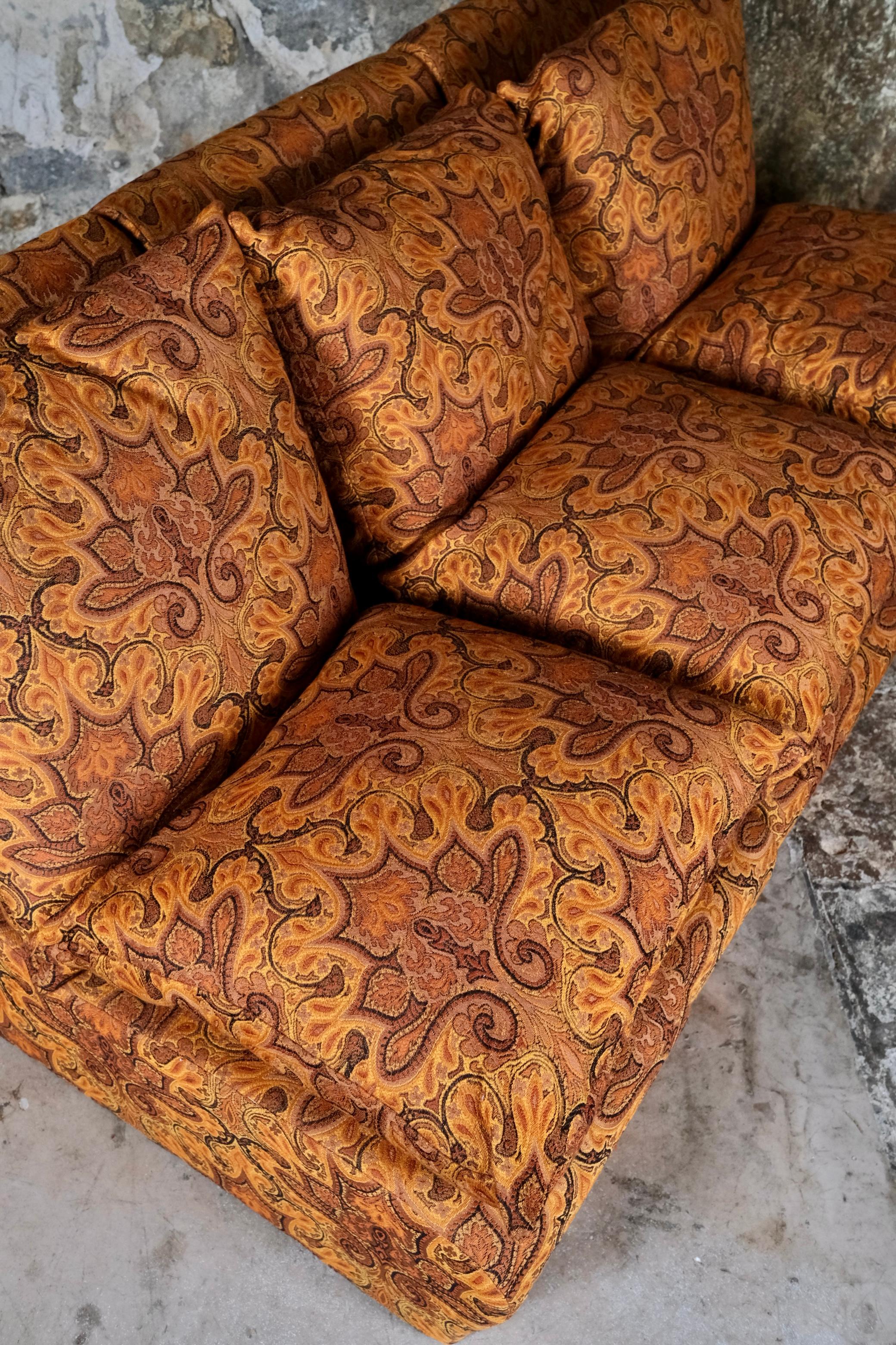 Jacquard fabric armchair x4 made by Burov, France, 1969 For Sale 6