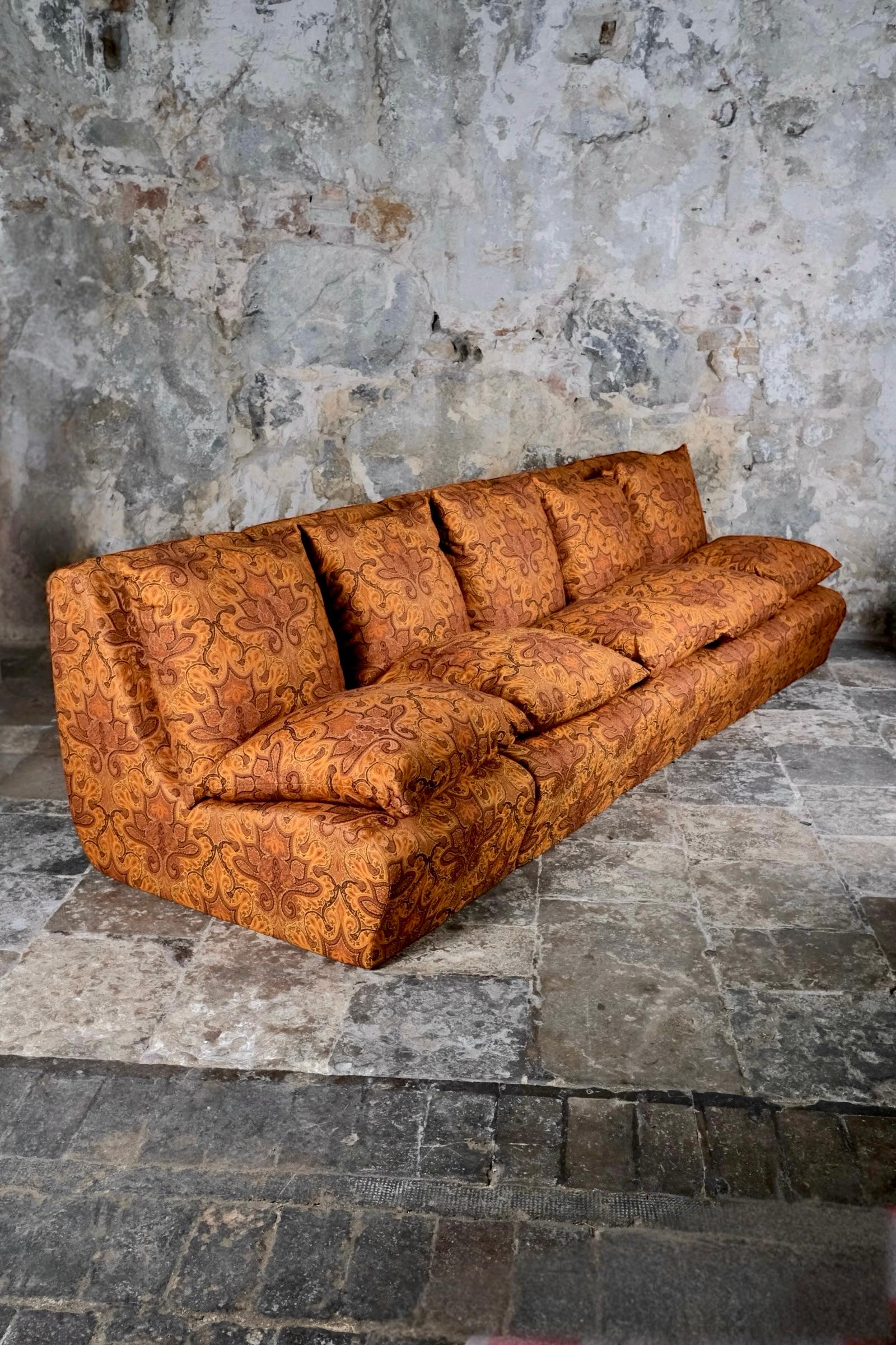 Jacquard fabric armchair x4 made by Burov, France, 1969 For Sale 10