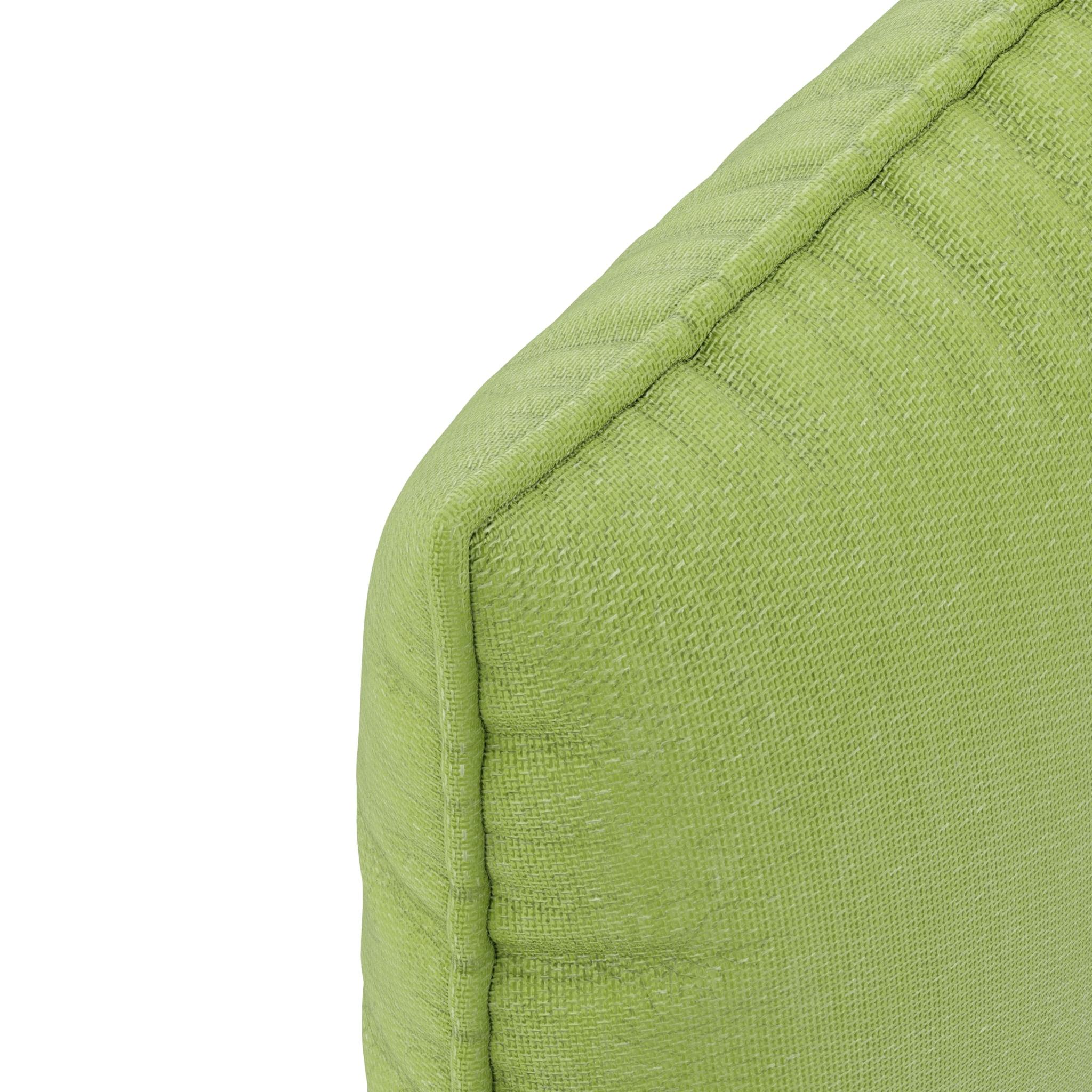 Jacquard Green pillow is a square cushion with piping. The textured fabric adds extra elegance to your modern home decor. This refreshing item can be used as a throw pillow for your sofa, daybed or chair. The earthy tone is easily matched with other