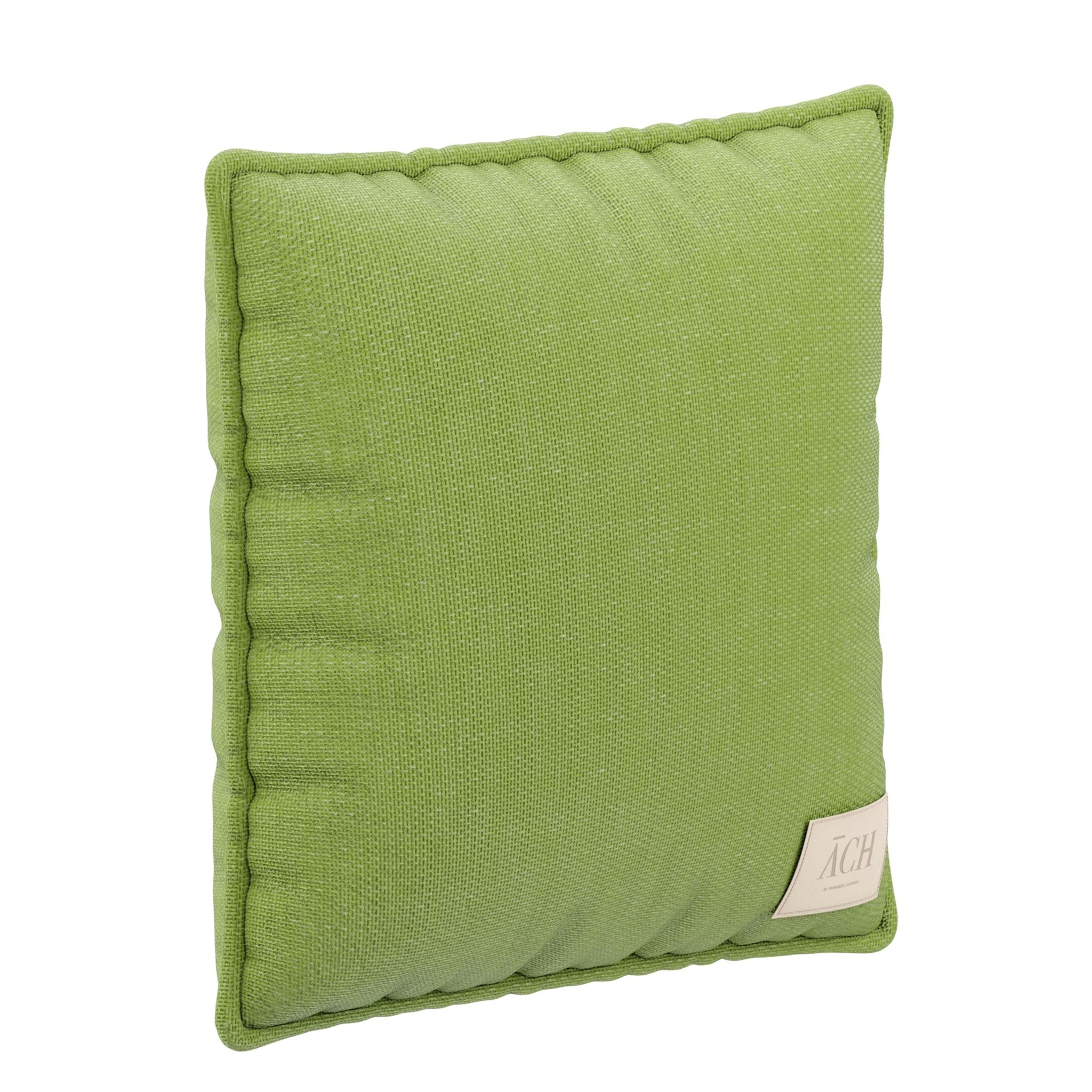 Portuguese Jacquard Green II Square, Green Modern Cushion Double Side Textured Fabric