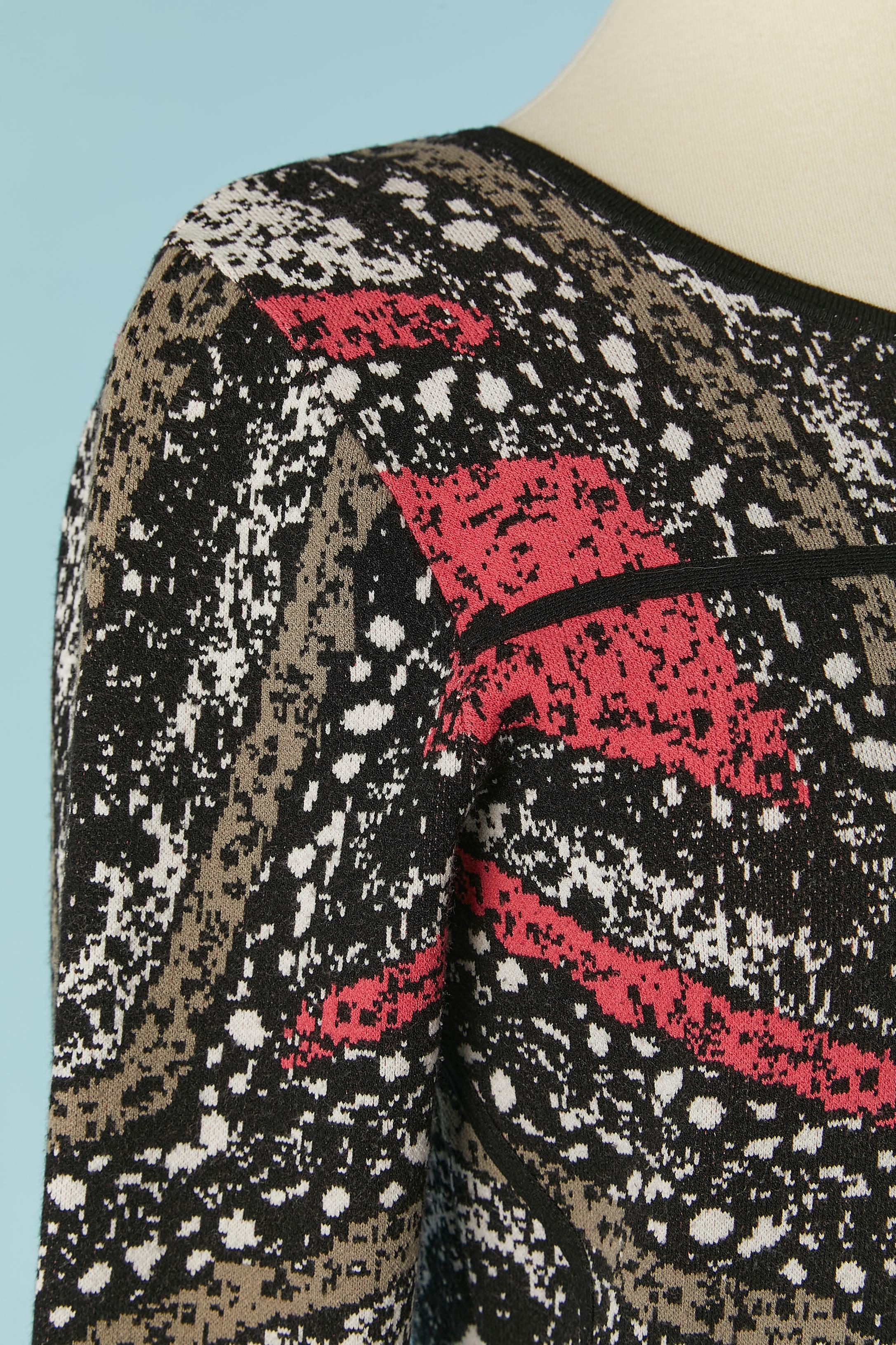 Jacquard-Strickkleid mit abstraktem Muster Diane Von Furstenberg (Schwarz) im Angebot