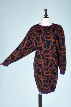 Jacquard knit dress Yves Saint Laurent Rive Gauche