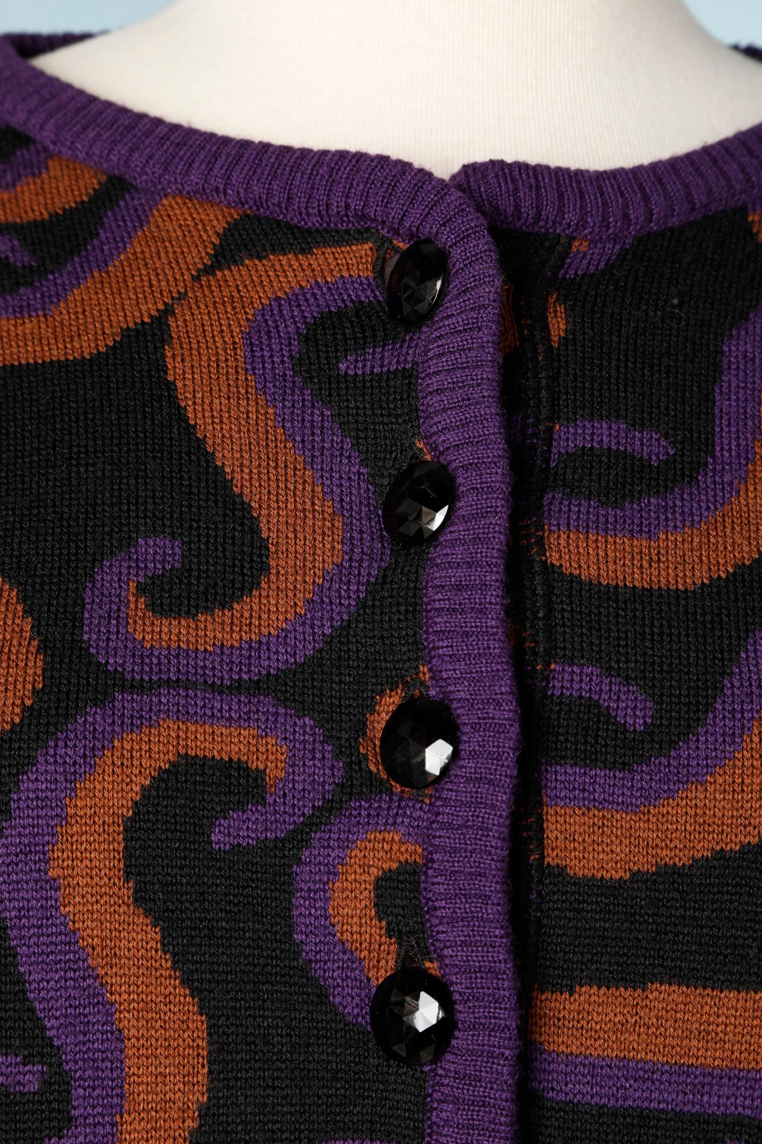 Black Jacquard knit dress Yves Saint Laurent Rive Gauche For Sale