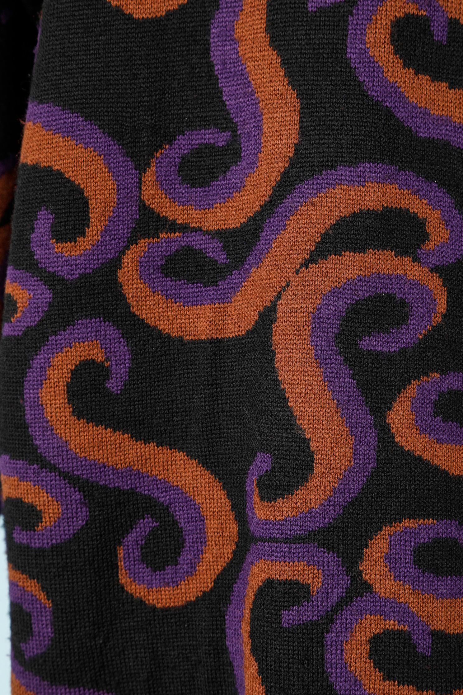 Jacquard knit dress Yves Saint Laurent Rive Gauche In Excellent Condition For Sale In Saint-Ouen-Sur-Seine, FR