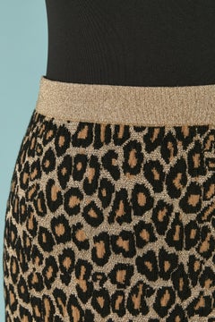 Jacquard knit skirt with leopard pattern MIU-MIU