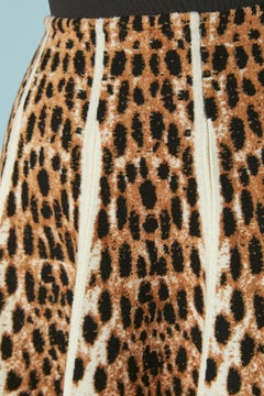Jacquard-Strick Samt Leopard Schlagrock AlaÏa