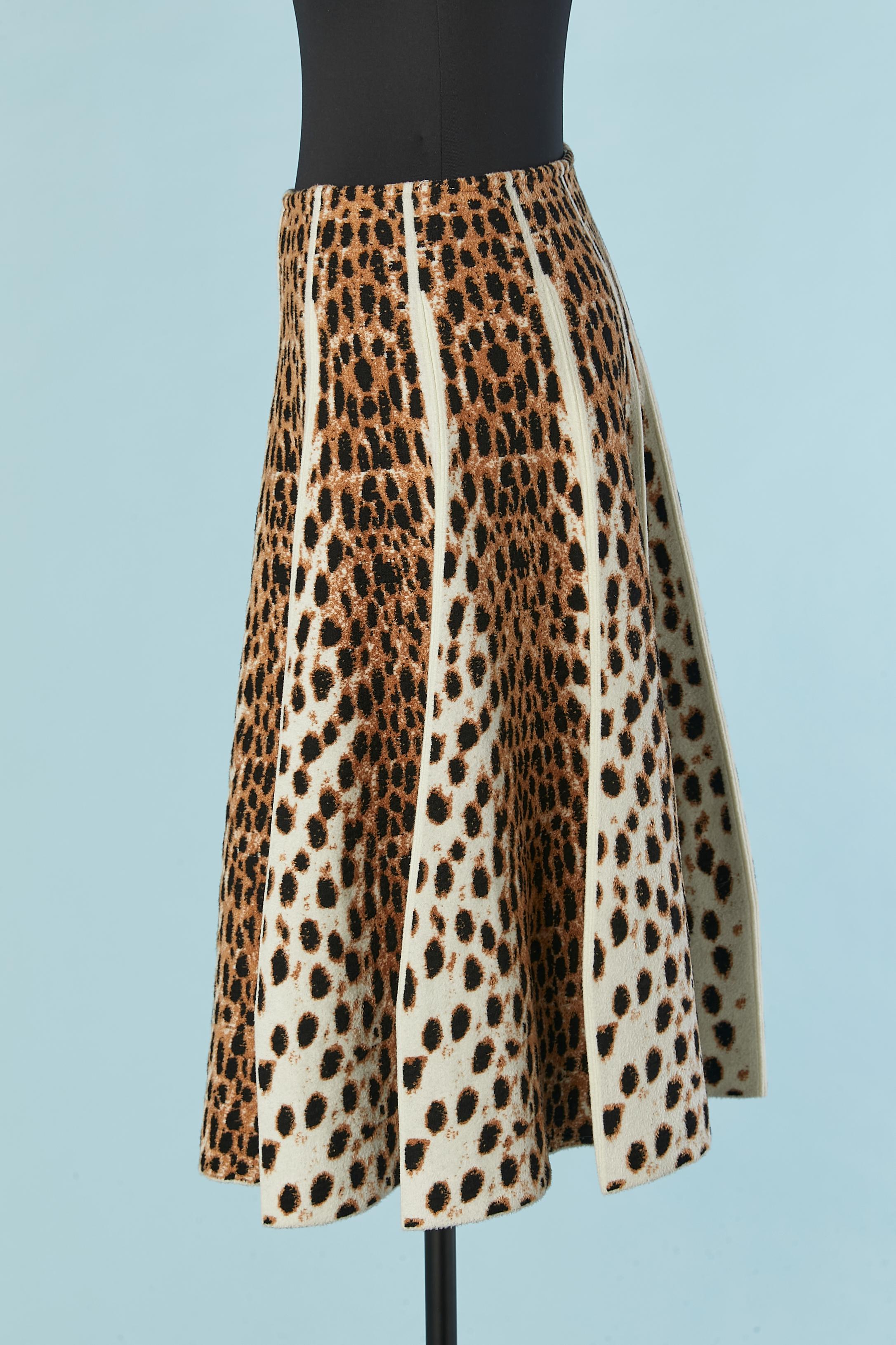 Women's Jacquard knit velvet leopard jacquard flare skirt AlaÏa For Sale