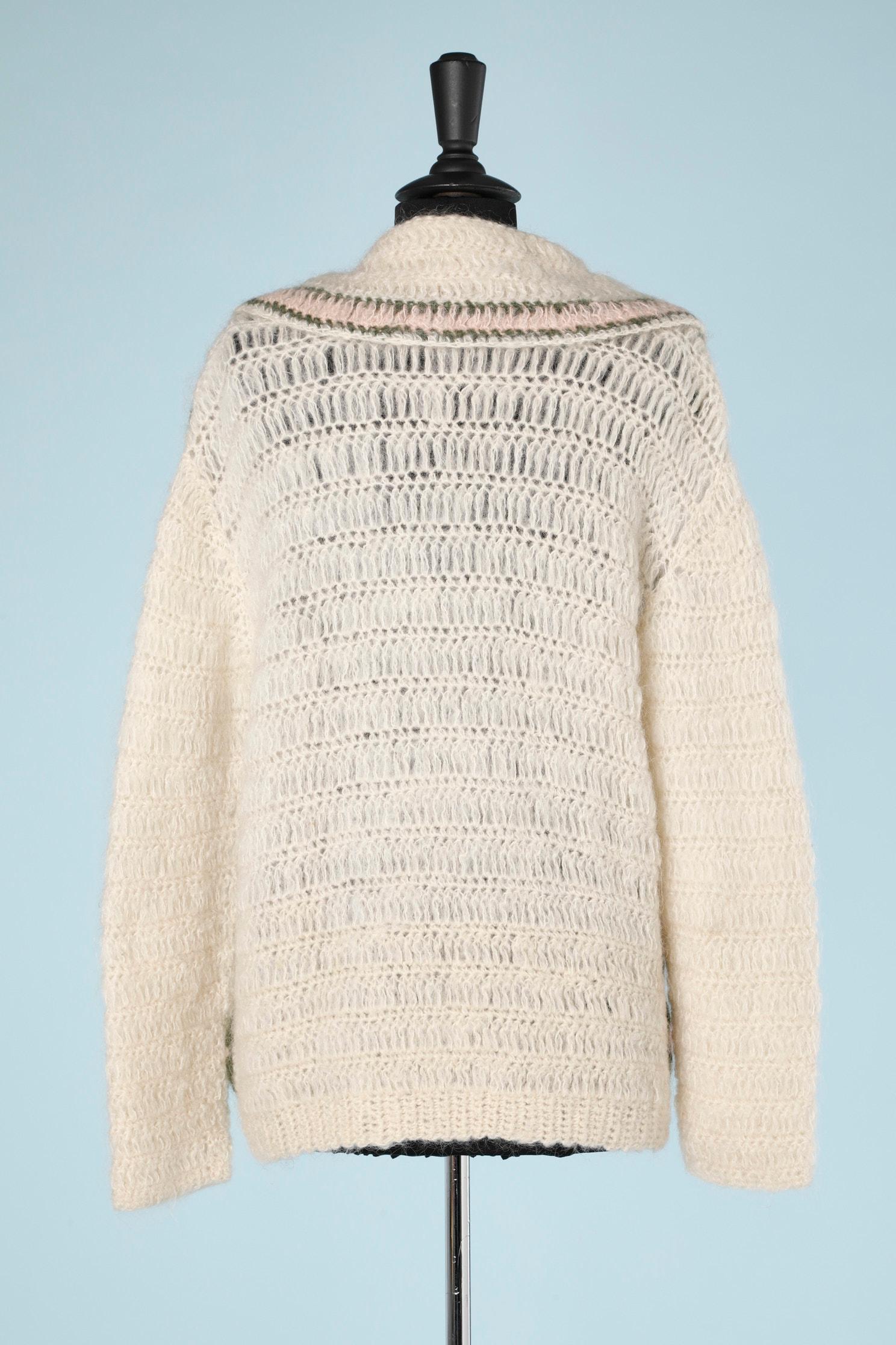 Jacquard-Strickjacke aus Mohair und Wolle Schiaparelli CIRCA 1970er Jahre für Damen oder Herren im Angebot