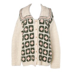 Jacquard-Strickjacke aus Mohair und Wolle Schiaparelli CIRCA 1970er Jahre
