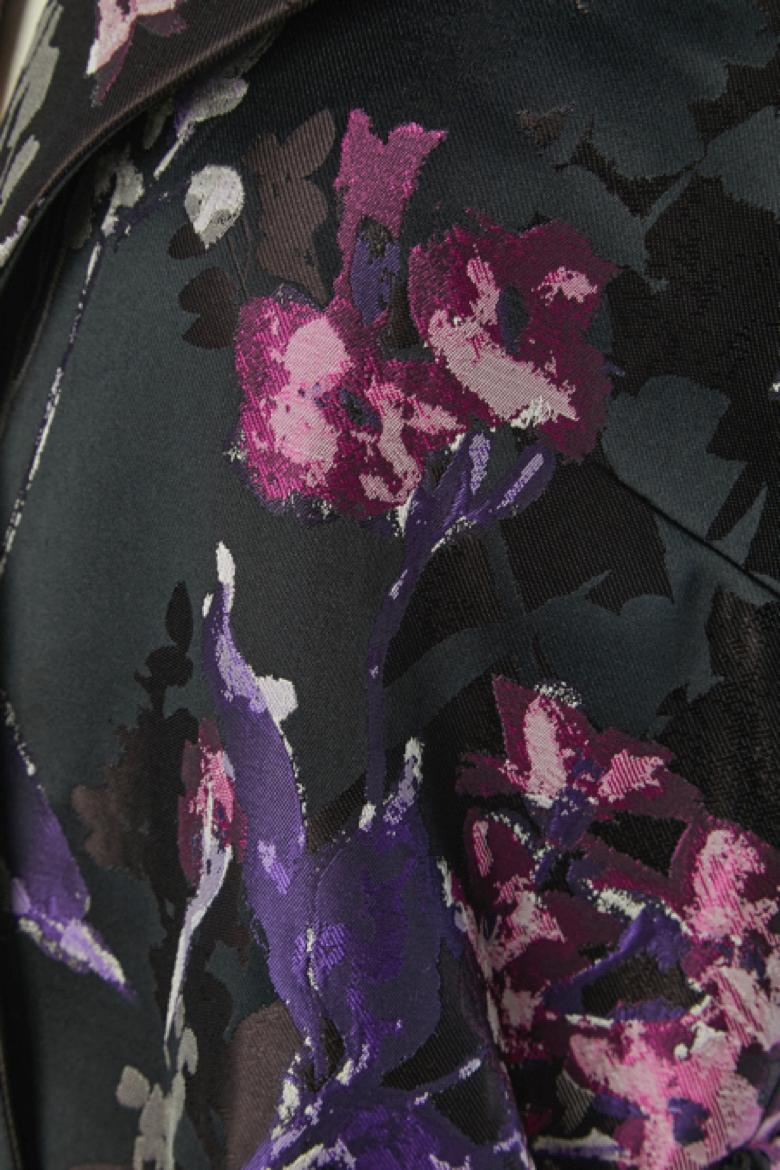 Abrigo de jacquard de botonadura sencilla con estampado de flores ZUHAIR MURAHD en venta 1