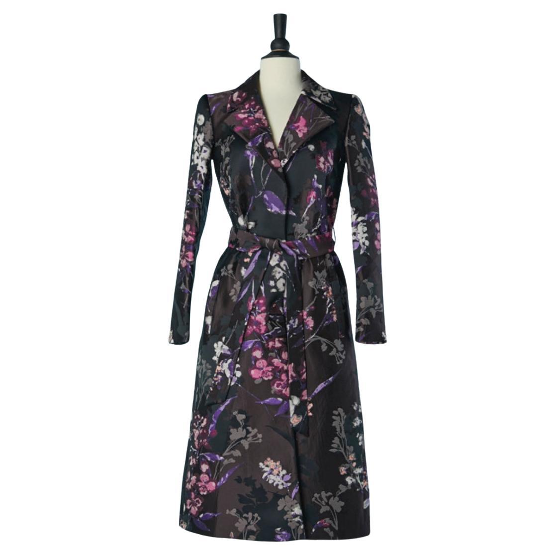 Abrigo de jacquard de botonadura sencilla con estampado de flores ZUHAIR MURAHD