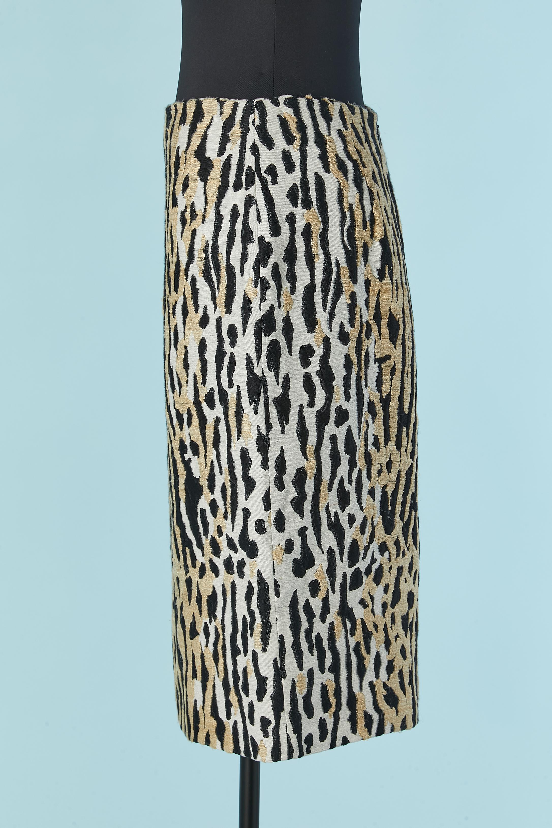 Nero Gonna in jacquard con motivo animalier Valentino in vendita