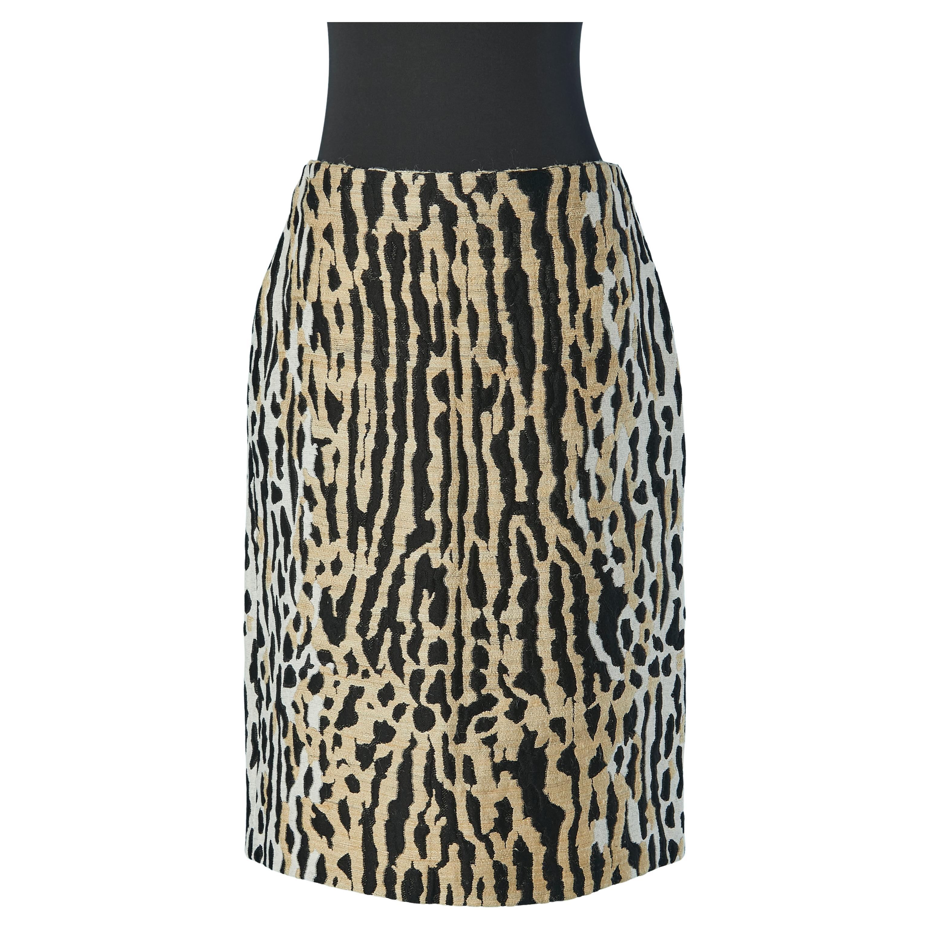 Gonna in jacquard con motivo animalier Valentino in vendita