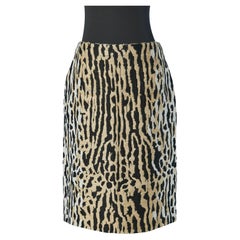 Gonna in jacquard con motivo animalier Valentino