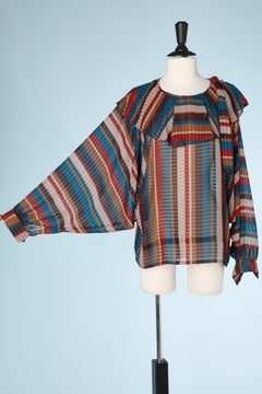 Jacquard striped shirt with ruffles around the collar Ted Lapidus