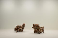 Jacquard “Utrecht” chair by Gerrit Rietveld for Cassina, 1990s Italy.