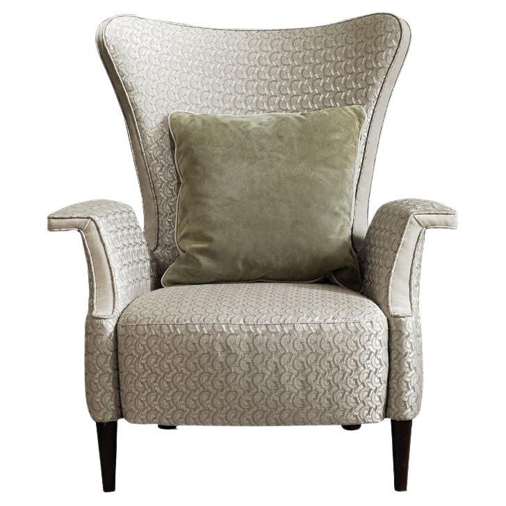 Jacquard Velvet Armchair For Sale