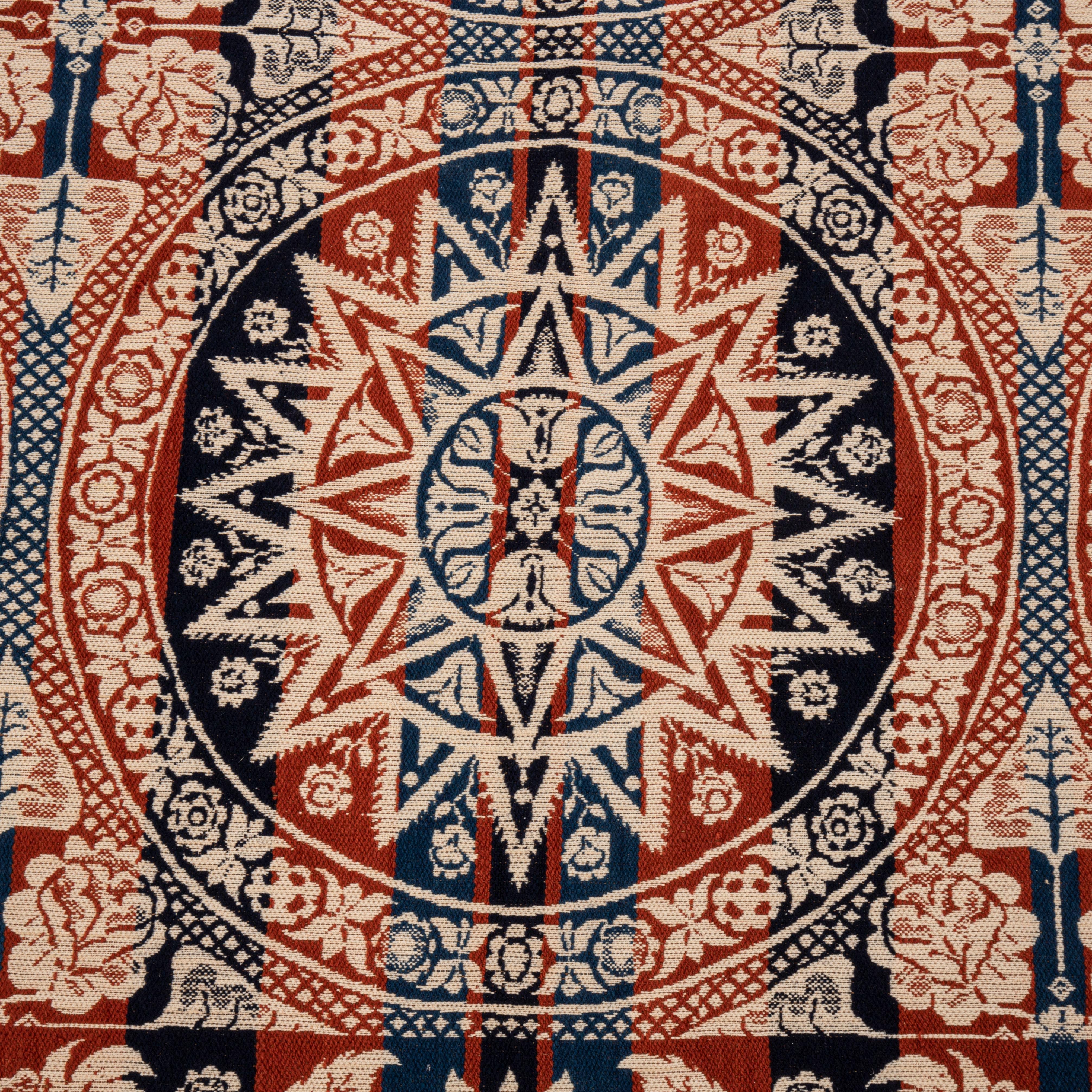 Jacquard-gewebte amerikanische Decke 19.Jh. (19. Jahrhundert) im Angebot