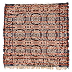 Jacquard Woven American Coverlet 19th C.