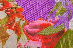 woven tapestry, contemporary textile art, flowers, Summer Garden, Tjitske Storm
