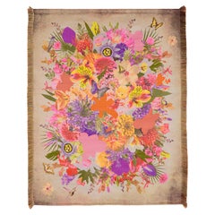 Jacquard woven tapestry, contemporary fine art, Summer Garden, Tjitske Storm