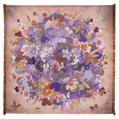 Jacquard woven tapestry, fine art, flowers, Eye of Aphrodite, Tjitske Storm